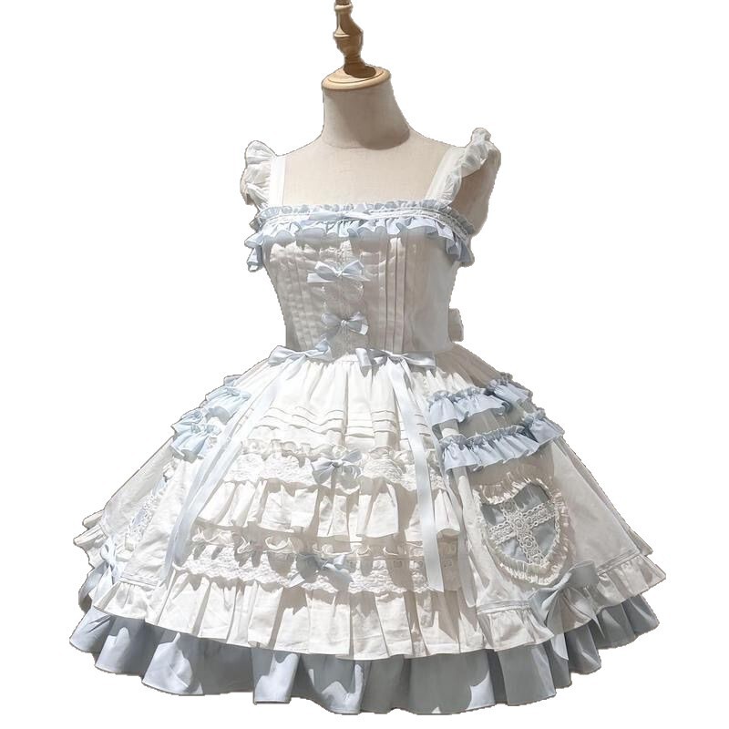 橱窗玩偶蓝白doll感少女甜美爱心斗篷JSK蛋糕裙飞行日记lolita|undefined