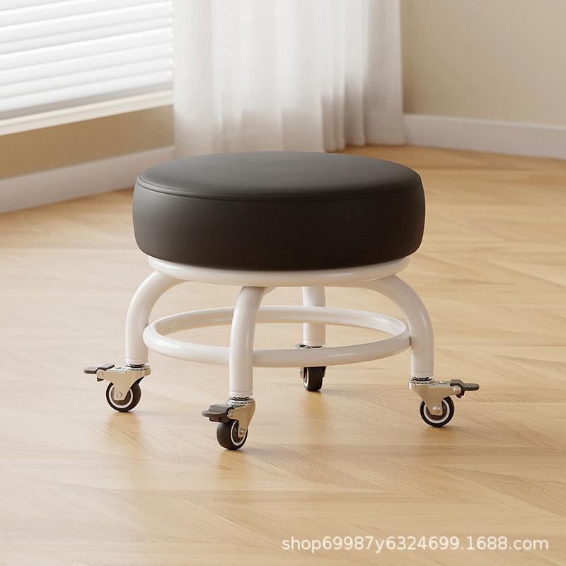 Rueda universal taburete pequeño polea doméstica taburete redondo para cambiar zapatos limpiador taburete bajo con artefactos mágicos para niños pequeños taburetes silenciosos