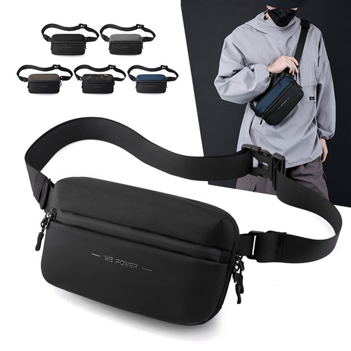 New men's trendy chest bag, crossbody bag, outdoor travel waist bag, fashionable and simple shoulder bag, small cross-border bag, exclusive for cross-border supply