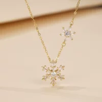 Серебряный город S925 серебро вращающееся снежинка ожерелье женская мода легкий экстравагантный дизайн высокого уровня цветок ключицы цепи можно вращать