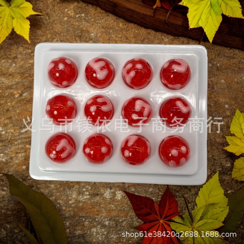 Acrílico goteo de aceite pintado esferas grietas pintadas a mano esferas hechas a mano diy accesorios de joyería de cadena de teléfonos móviles esferas sueltas