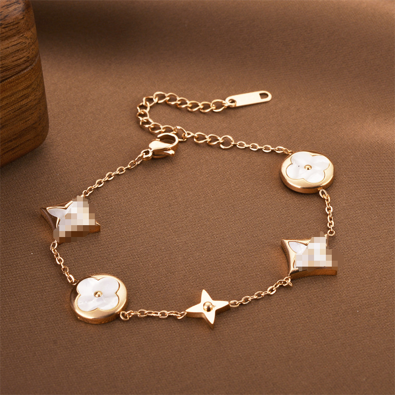 Joyas transfronterizas europeas y americanas Pulsera de acero de titanio de todo fósforo Versión coreana del temperamento bohemio Pulsera de acero de titanio que no se desvanece Joyería femenina