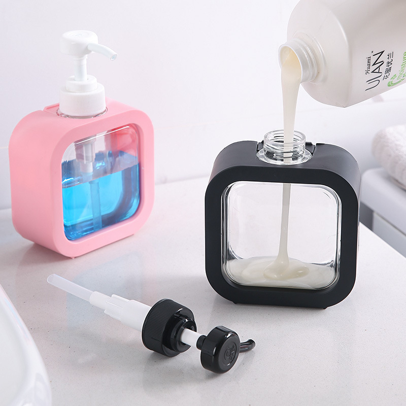 家庭用バスルームプラスチックハンドサニタイザーローションボトルポータブルホテル包装シンプルプレスローションケアボトル|undefined