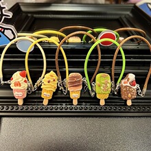 新款仿真脆皮雪糕树脂配件卡通冰棒diy 奶油胶玩偶公仔配饰小挎包