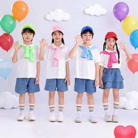 六一儿童演出服小学生啦啦队幼儿园班服披肩polo衫糖果运动会表演
