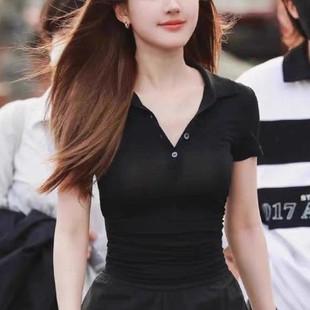 �S��ҫ���w¶˼ͬ���ɫpolo������t��Ů�������@�ݼ�ɫ�������