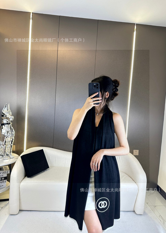 金智妮娜扎吴昕同款小香围巾女羊毛针织黑白圆圈百搭披肩白色围脖|undefined
