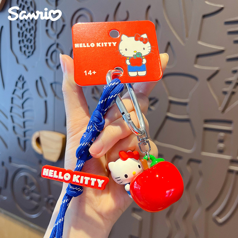 정품 삼려구 hellokitty 빨강 파랑 백주 체인 열쇠고리 걸이 케이티 고양이 가