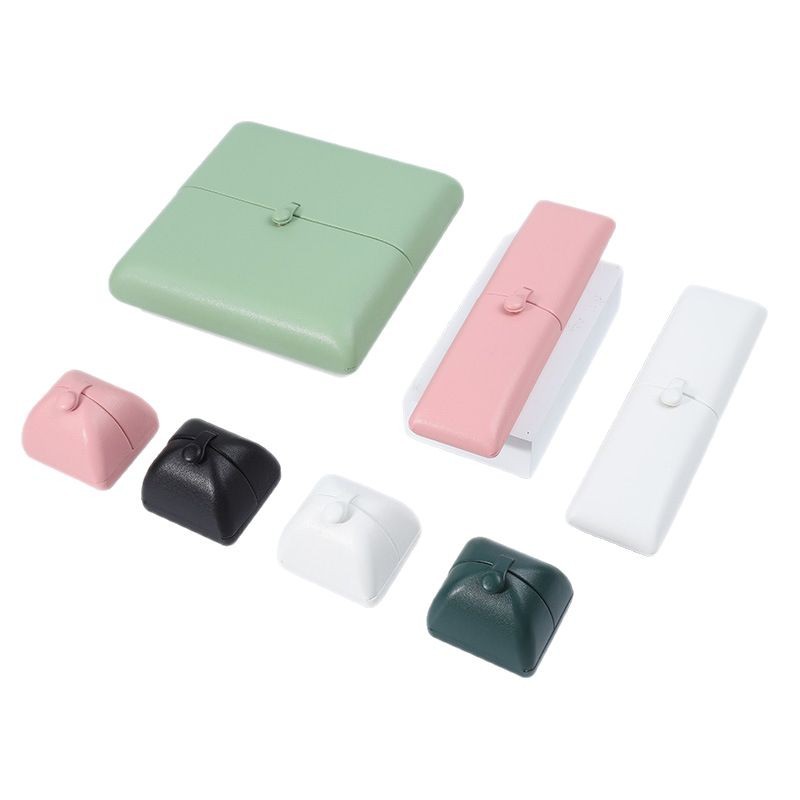 Caja de joyería de cuero PU de doble apertura, caja de anillo de joyería de pulseras, caja de embalaje de pulseras, caja de collares de perlas