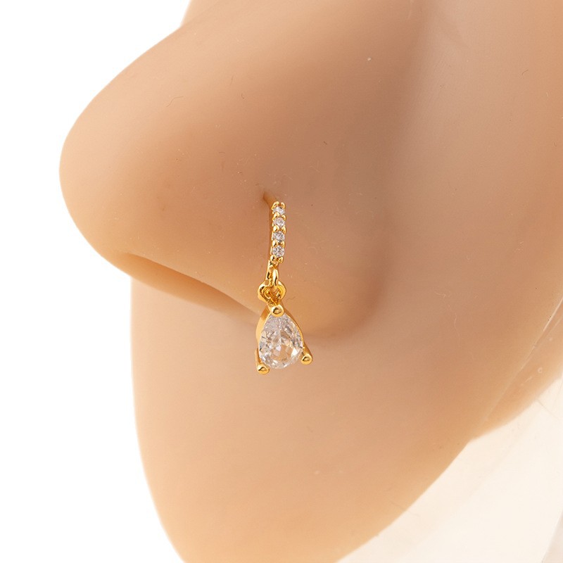 Piercing de nas inimă și pentagramă cu strasuri stil unisex_voghion.com