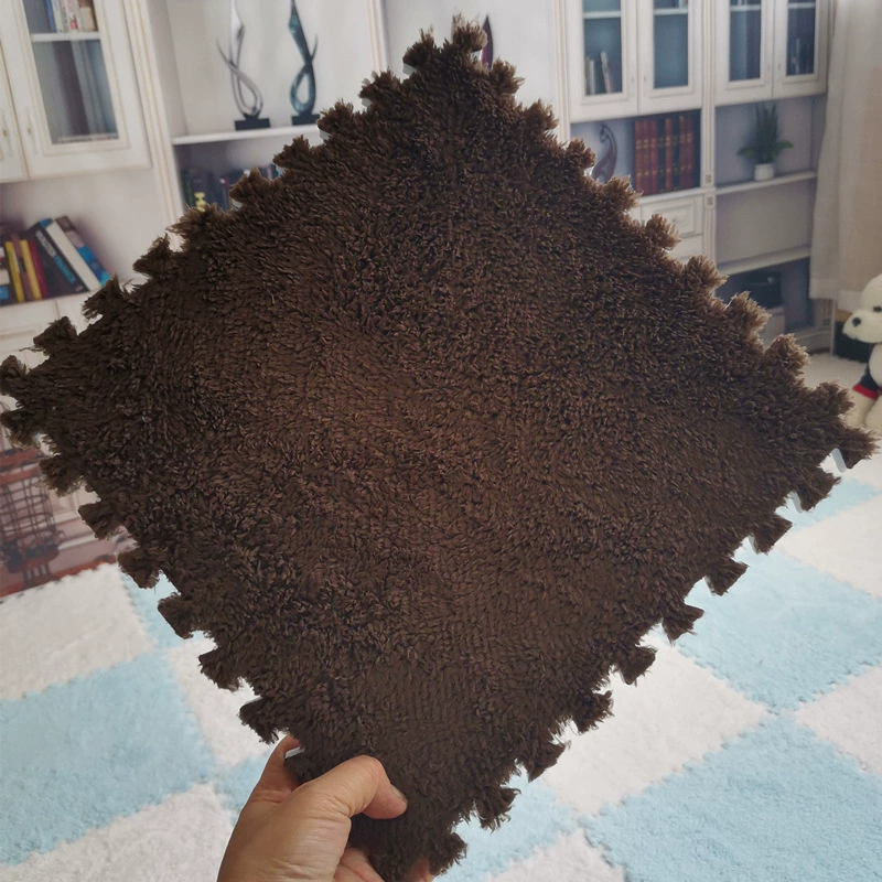 Плюшевый коврик-пазл, 30×30 / 60×60 см, пенополиуретановое основание, противоскользящий, без запаха