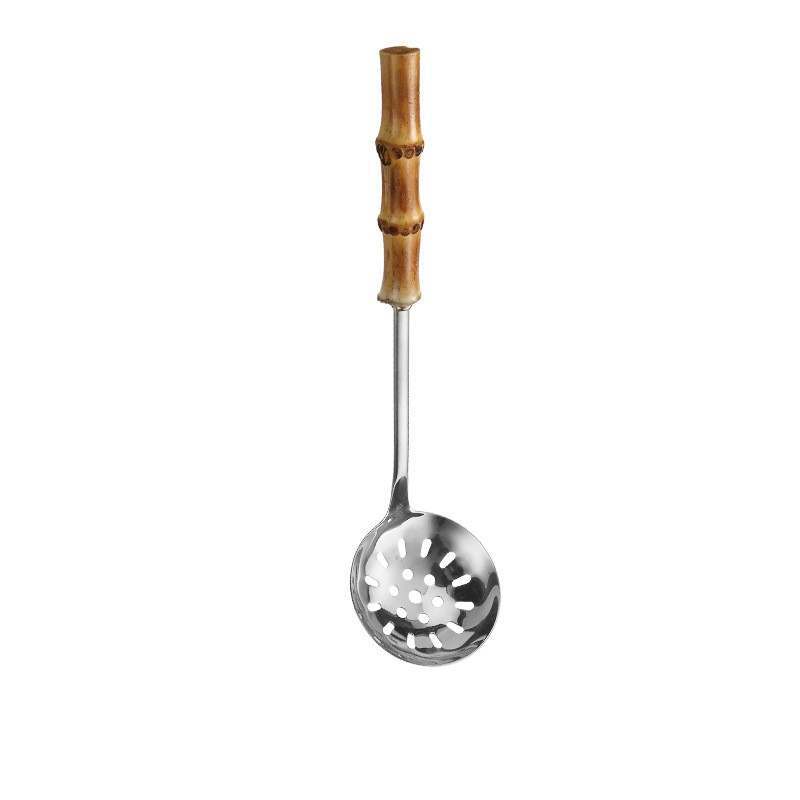Cuchillo de bambú transfronterizo 304 Cuchillo, tenedor, mango de bambú natural, cuchara, tenedor, bistec, juego de tenedor, vajilla de acero inoxidable image 15
