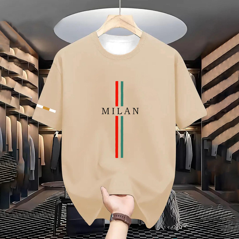 2025 クロスボーダー Tシャツヨーロッパとアメリカの夏の新しい ins3DT シャツメンズハイエンドトレンディカジュアルベーシック半袖|undefined