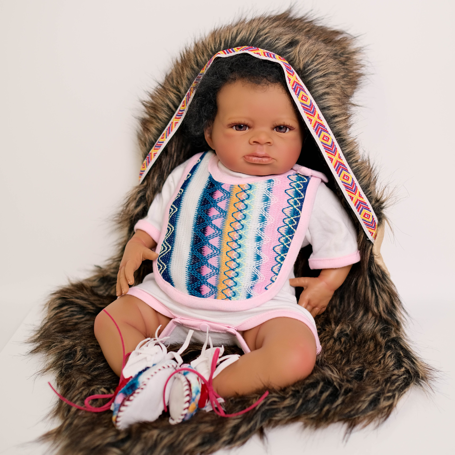 50 cm muñeca de simulación piel negra Lanny Indian Dolls venta caliente transfronteriza de una pieza