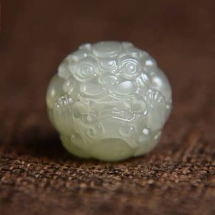 Bodhi Buddhist Beads Hetian Sapphire Pixiu Loose Beads Single Bead Bracelet with Waist Beads Top Beads Round Beads Accessories Bracelet
