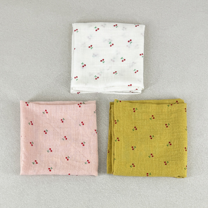 Semplice sciarpa quadrata artistica Resh Cherry, accessorio versatile, traspirante e sottile per il collo._voghion.com