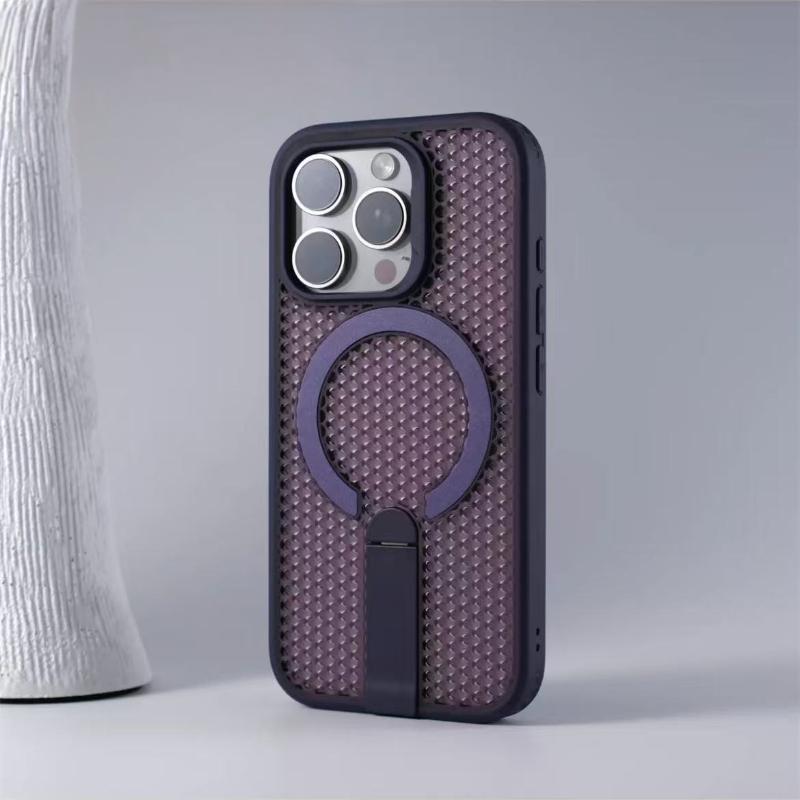 クロスボーダー適用iPhone16セルラー放熱磁気吸引支点スタンド携帯ケースアップル15転倒防止保護カバー14|undefined