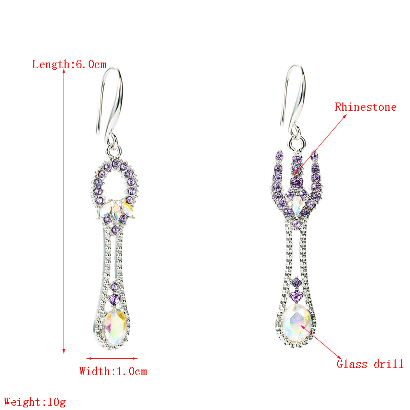 fashion diamond water drop asymmetrical earringspicture1