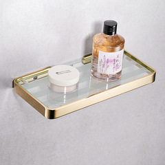 全銅浴室置物架衛生間壁掛式化妝檯客廳臥室置物托盤