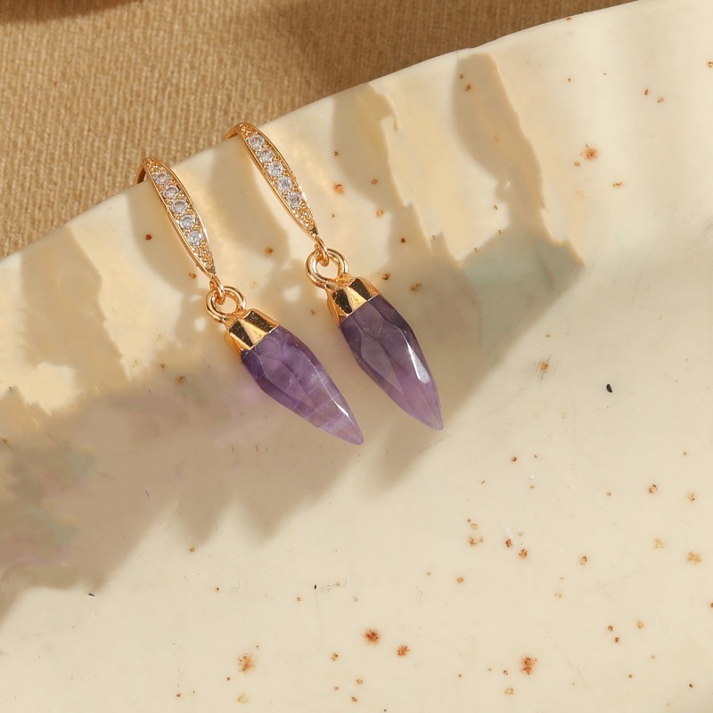Organic purple earrings, ES231-1