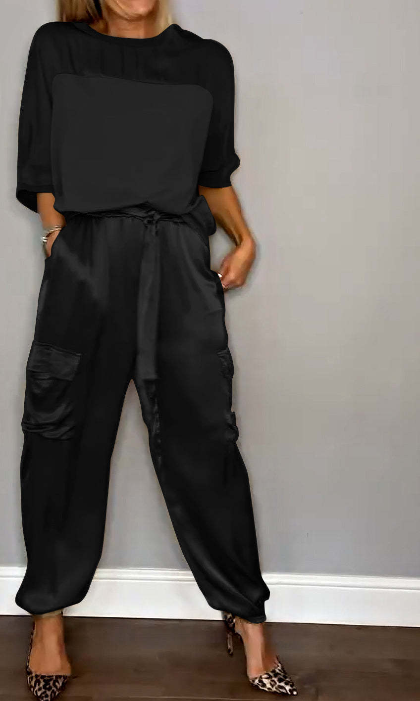 Women's Gender Simple Style Style Daily Women's Simple Style Solid Color Polyester Pant Co-ord Set Pants Sets