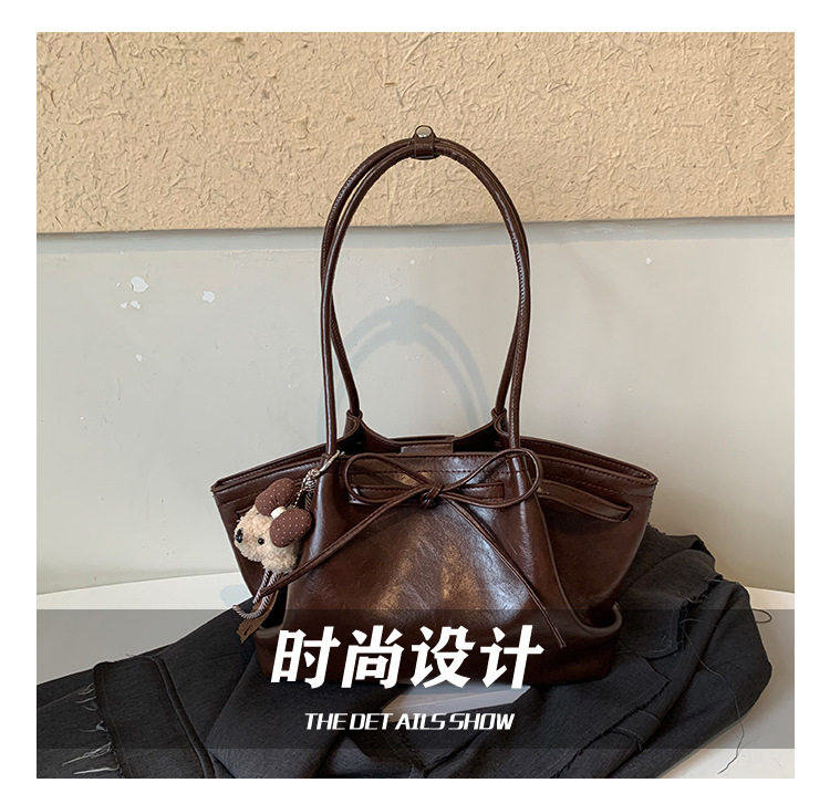 Túi tote nữ cỡ lớn dáng shopping đeo vai kẹp nách — Màu cà phê Không có mặt dây chuyền, Màu nâu không có mặt dây chuyền, Rượu vang đỏ không có mặt dây chuyền, Đen không có mặt dây chuyền chi tiết 4