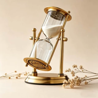 金色旋转沙漏摆件欧式复古金属沙漏计时器办公室装饰生日礼物沙漏