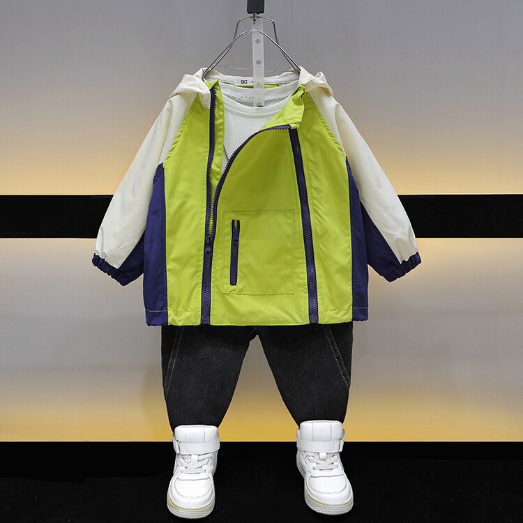 Αγόρια 2325 Διπλό Παλτό με φερμουάρ 2023 Άνοιξη Φθινόπωρο Νέο Παιδικό Όμορφο και Εξατομικευμένο Βρεφικό Ρούχα Αντιανεμικό_voghion.com