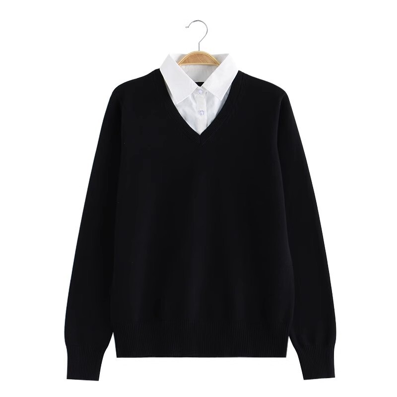 现货批发jk学生制服针织V领套头长袖毛衣日系校园风男女装jk毛衣|undefined