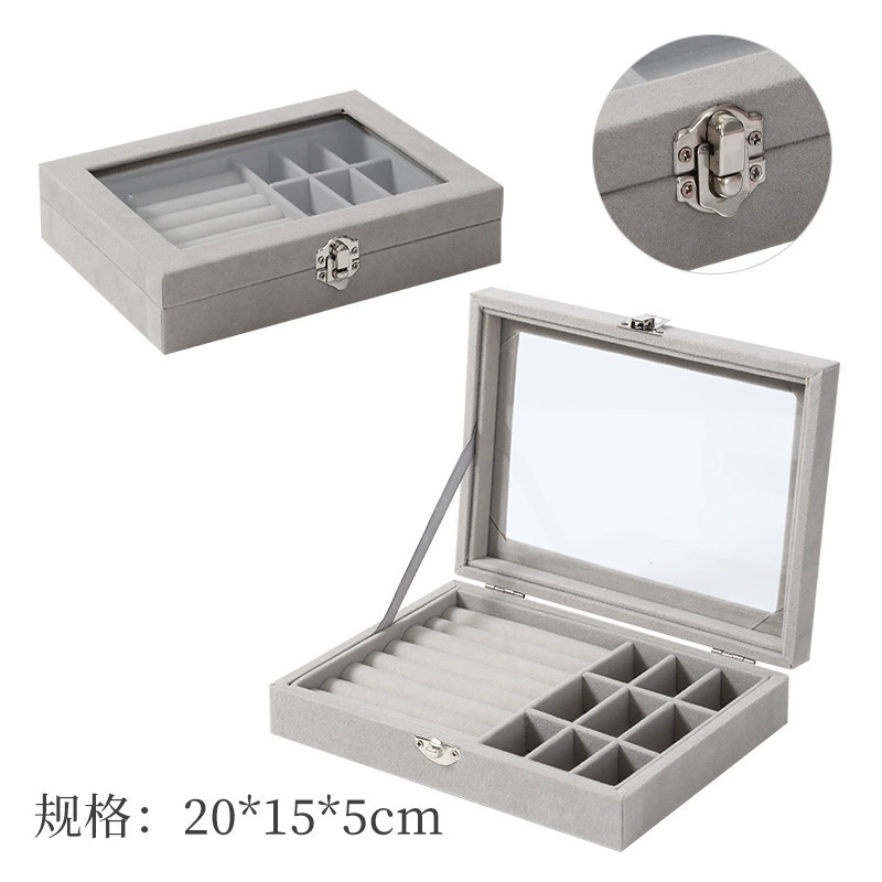 Jewelry Storage Box — High-End Multi-Compartment Organizer, Compact 9‑Cell Ring & Multi‑Slot Case