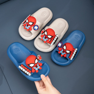 Summer Boys Anti-Slip Indoor and Outdoor Spider-Man Stereo Cartoon Children Slippers Home Soft Bottom Sandals for Boys and Babies