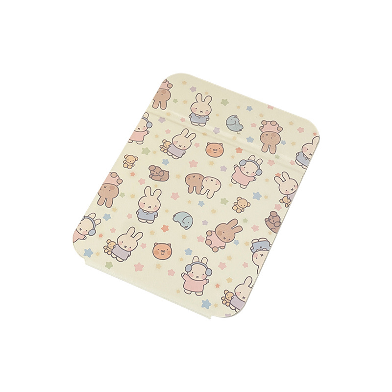 Cute conejo portátil espejo de maquillaje plegable dormitorio de estudiantes de oficina de escritorio espejo de maquillaje espejo de vestir