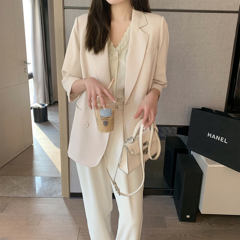 High Quality 2023 Summer Thin Suit Women's Summer Design Western Style Niche Loose Casual Small Suit Coat