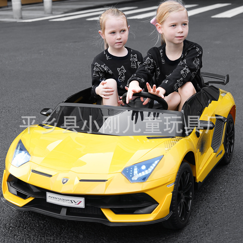 Children's Toy Electric Car, Two-Seater Car with Lights and Music, Remote Control Children's Car, Lamborghini Four-Wheeler Children's Toy Electric Car, Two-Seater Car with Lights and Music, Remote Control Children's Car, Lamborghini Four-Wheeler