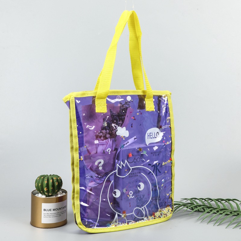 批发透明手提袋pvc塑料手拎袋包装袋礼品购物袋可印logo