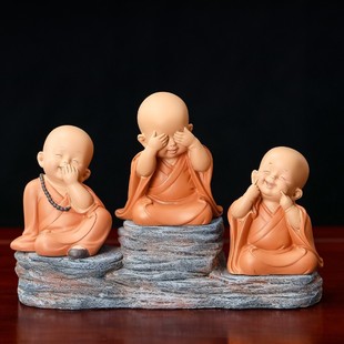 Home porch TV cabinet decoration Huiwu little monk car cartoon doll little novice monk car supplies big new