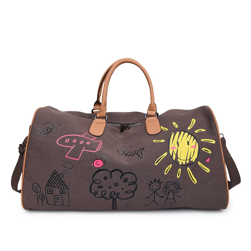 Nueva bolsa de viaje de Graffiti de viaje de viaje de negocios de moda bolsa de lona al aire libre ocio de gran capacidad bolsa de mensajero portátil al por mayor