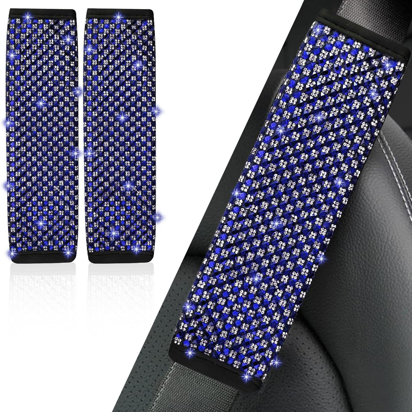Car diamond steering wheel cover Amazon foreign trade car handle cover rhinestone with drill four seasons universal handle cover wholesale