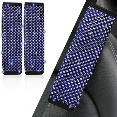 Car diamond steering wheel cover Steering wheel cover - royal-blue-shoulder-pads-38cm