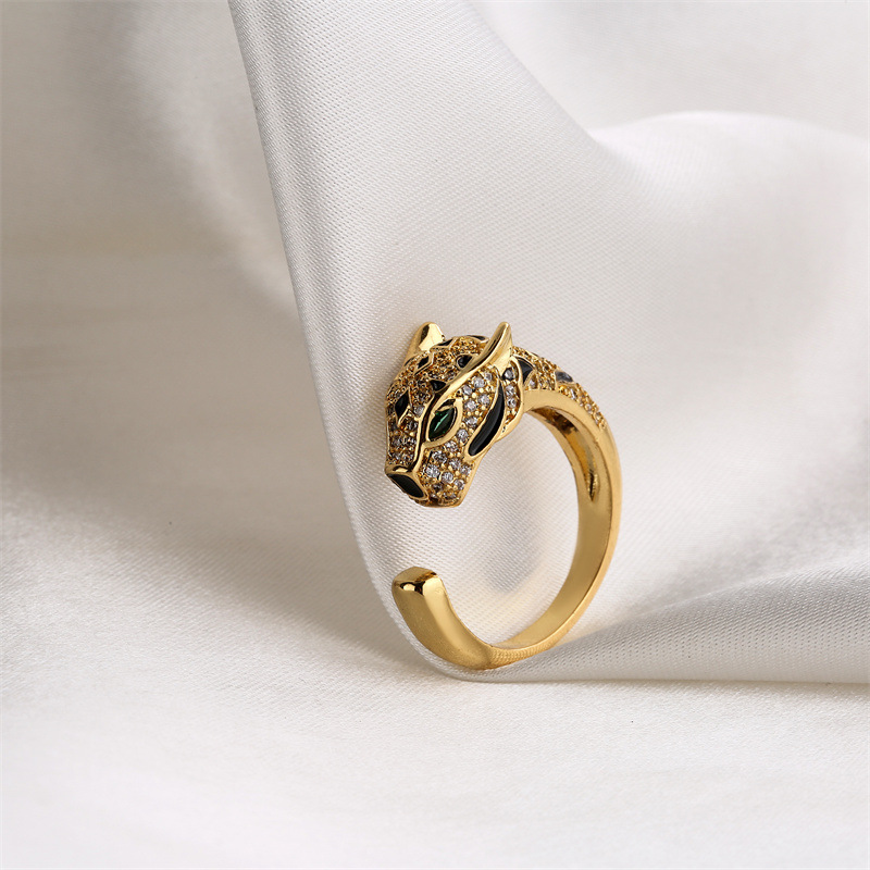 Lady Animal Copper Zircon Rings 1 Piece