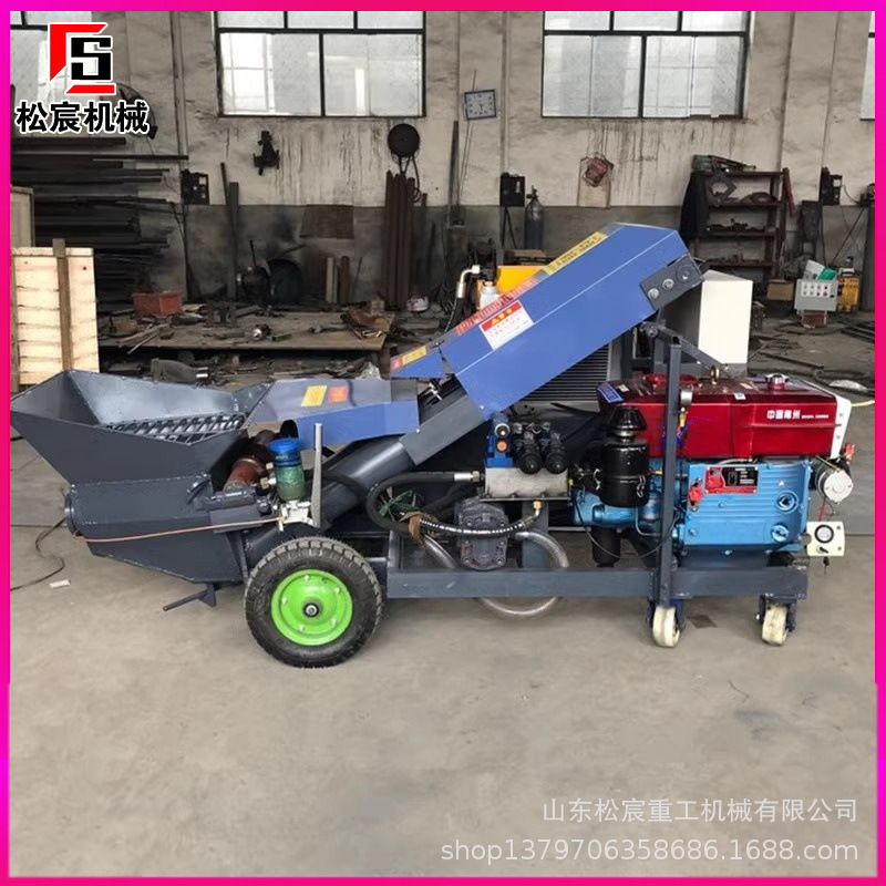 砂浆输送地泵工地用二次构造柱泵斜式大颗粒混凝土输送泵