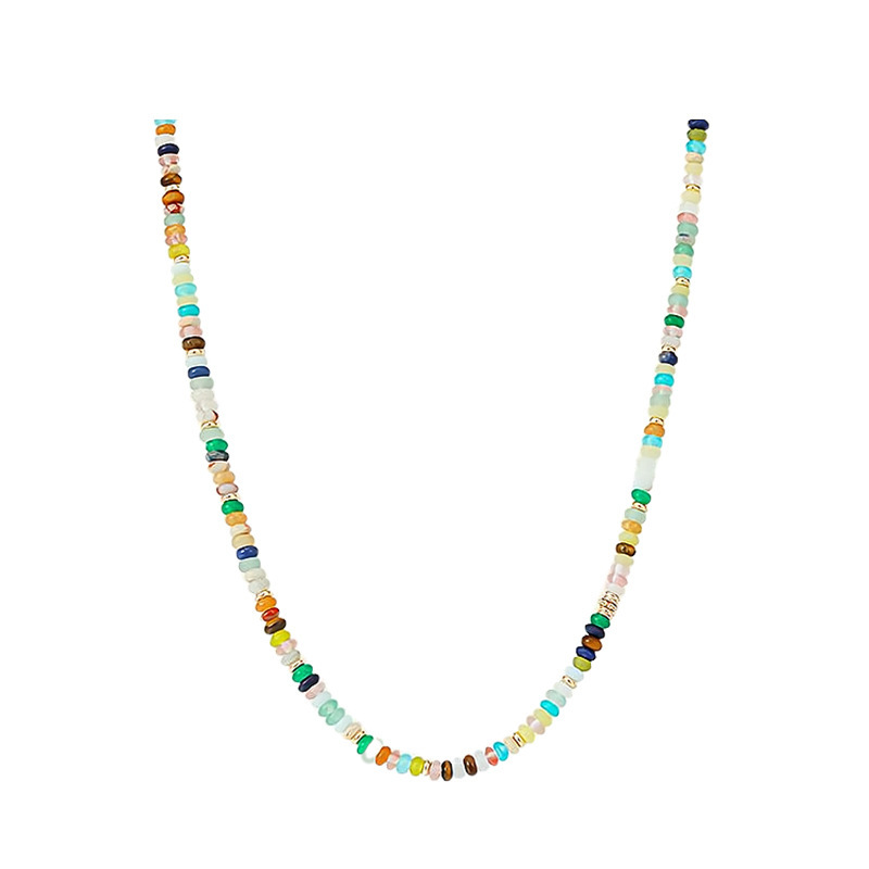 Cross-Border Amazon Specializes in Wang Yibo's Same Style Colorful Necklace for Women, New Light Luxury Clavicle Chain, Retro Temperament and Versatile Cross-Border Amazon Specializes in Wang Yibo's Same Style Colorful Necklace for Women, New Light Luxury Clavicle Chain, Retro Temperament and Versatile