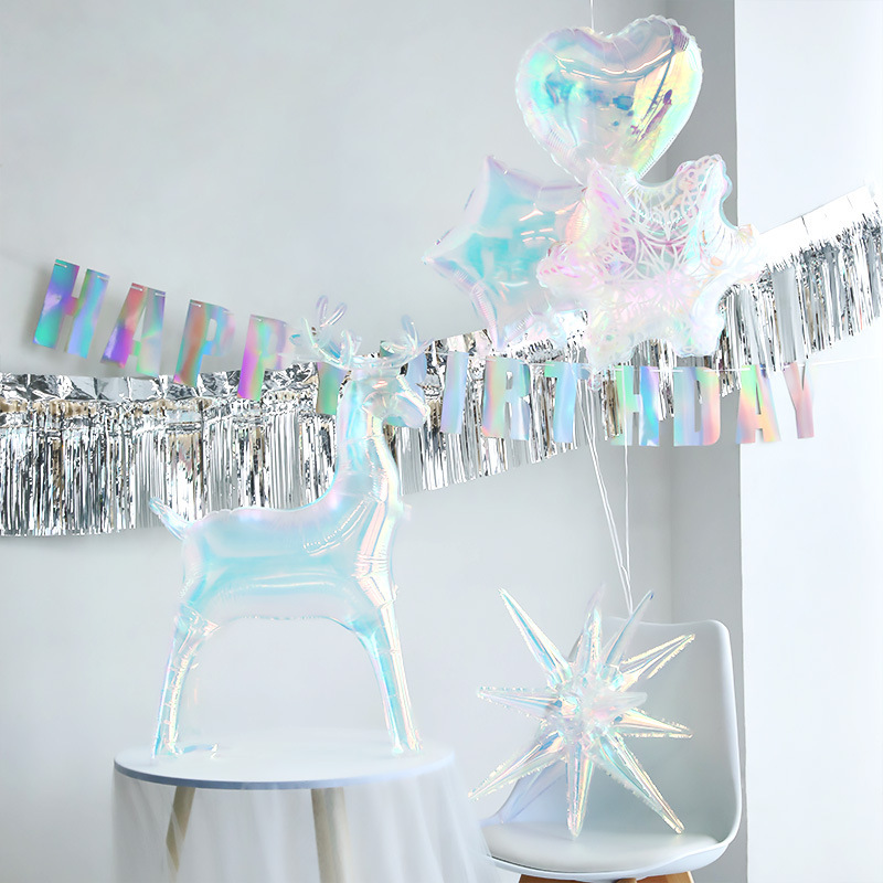 Ins超フラッシュ水晶カラフルクリスマスツリーレーザー立風船配置道具デパート美陳イベント写真置物|undefined