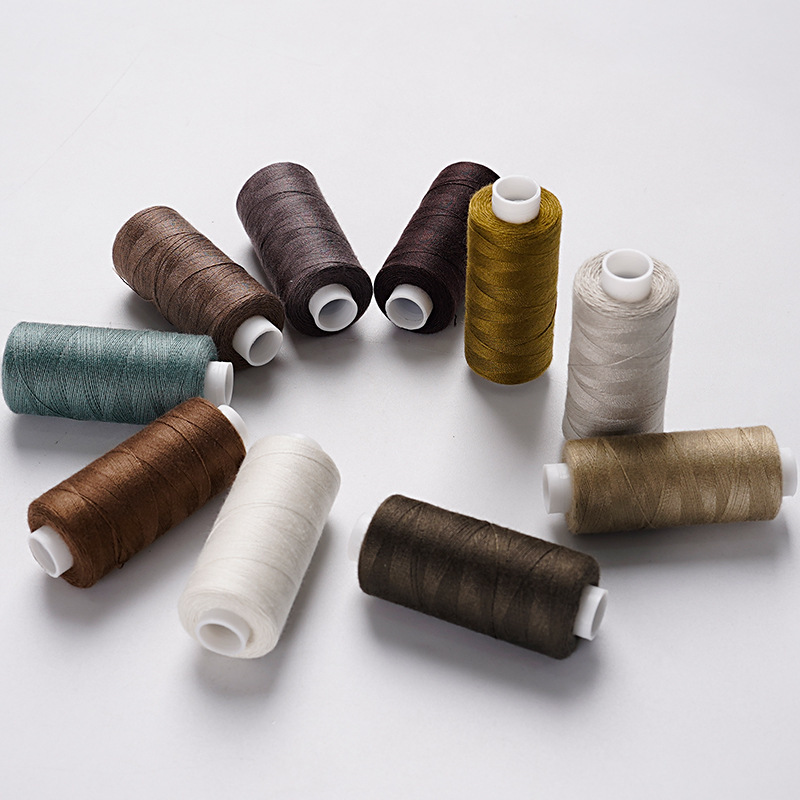 Nuevo hilo de coser de color fijo de bricolaje hecho a mano 400 yardas 10 ejes hilo de costura manual hogar 402 hilo de poliéster de color