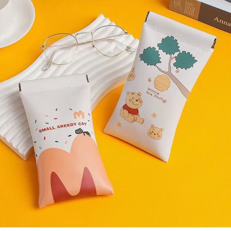 Cartoon Panda Shrapnel Glasses Bag Anti-Pressure and Anti-Fall Portable Glasses Storage Bag Protective Cover Automatically Closing Glasses Case