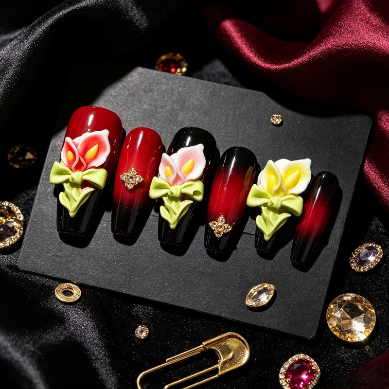 Nail art accessories mini red anthurium calla lily DIY resin accessories ins style Xiaohongshu live stream earring hairpin accessories Nail art accessories mini red anthurium calla lily DIY resin accessories ins style Xiaohongshu live stream earring hairpin accessories