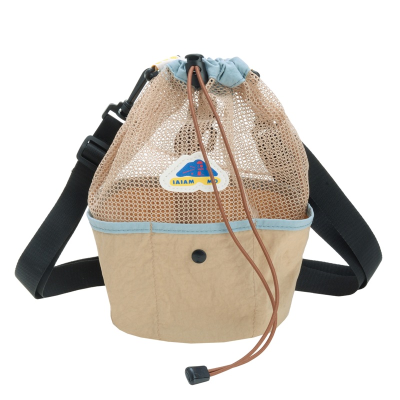Mochila de hombro para niños y niñas con cuerda extranjera, malla de empalme plegable, mochila de hombro para niños, nueva mochila de playa para niños