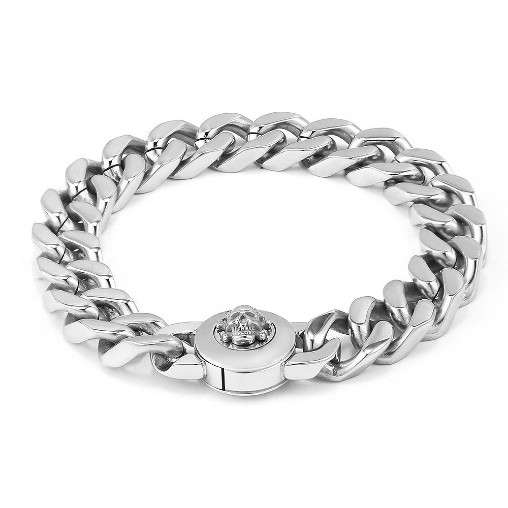Men's Cuban Link Bracelet Stainless Steel Waterproof Jewellery_voghion.com