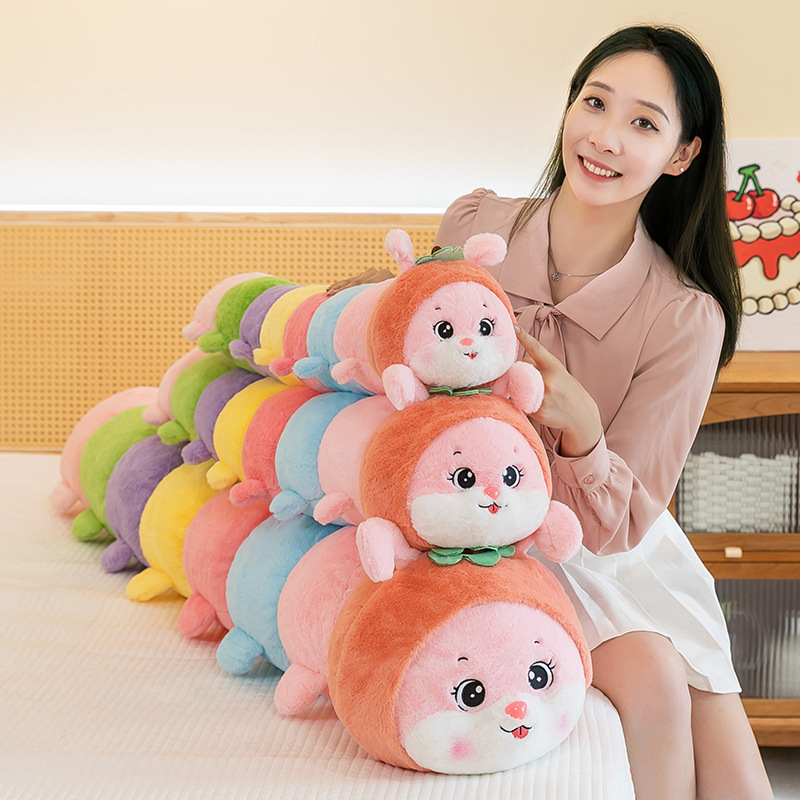 七彩毛毛虫毛绒玩具创意长条睡觉抱枕玩偶大号布娃娃生日礼物批发|undefined