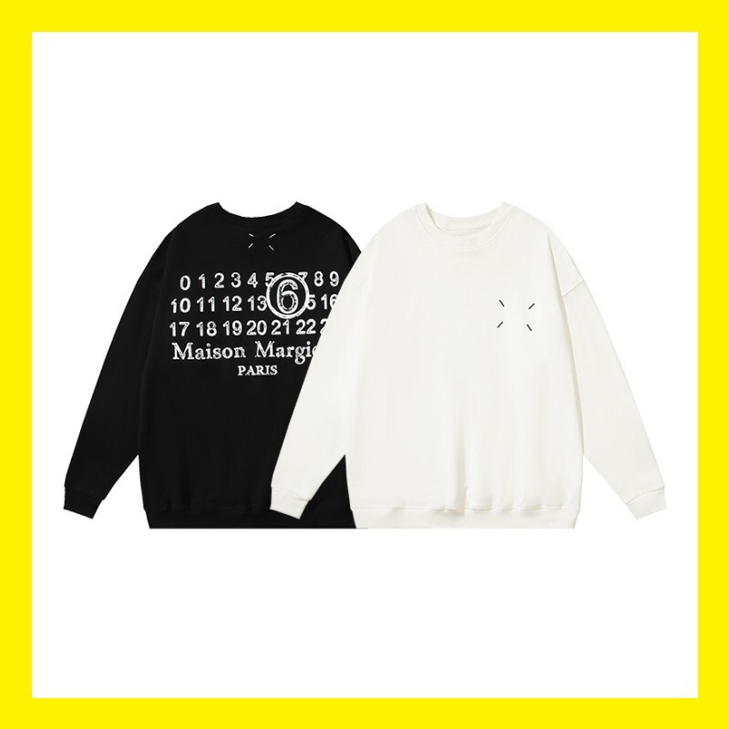 Cross-Border Trendy Brand Maison Margiela Mm6 High-Quality Men's and Women's Terry Round Neck Sweatshirts